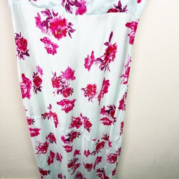 Favorite Daughter Maxi Floral Satin Dress Scoop Neck Size 14 - Picture 3 of 8